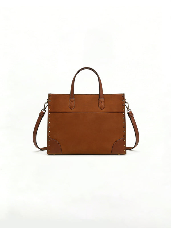Studded Leather Tote Bag