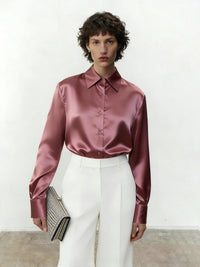 Sky Blue Satin Shirt
