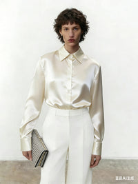 Sky Blue Satin Shirt