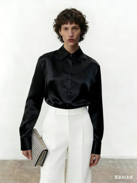 Sky Blue Satin Shirt
