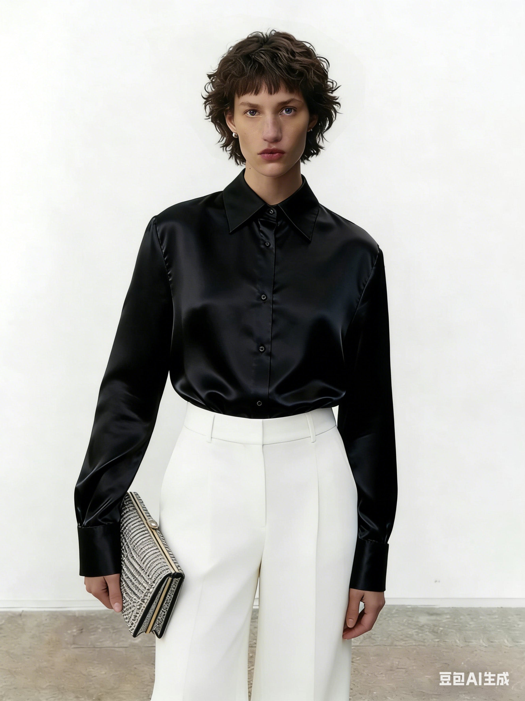 Sky Blue Satin Shirt