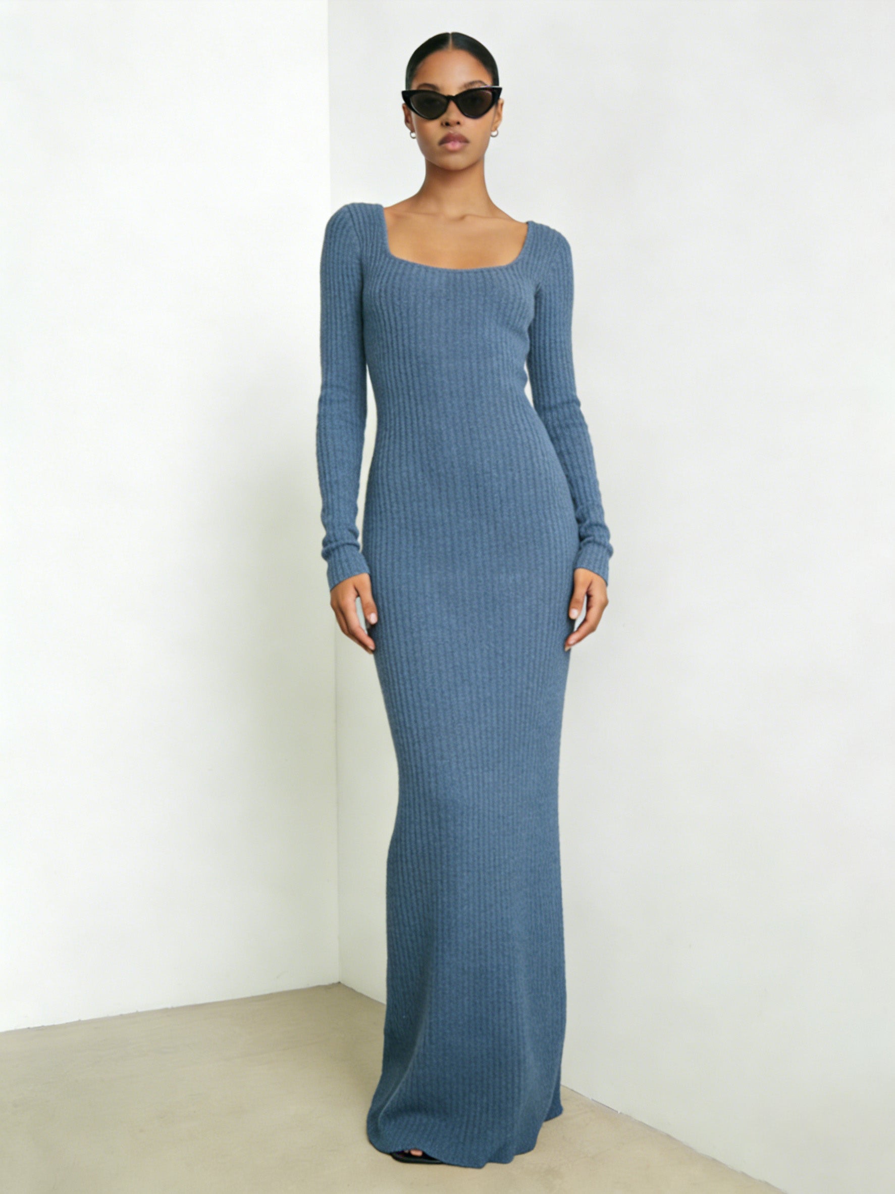 Ribbed Knit Maxi Dress
