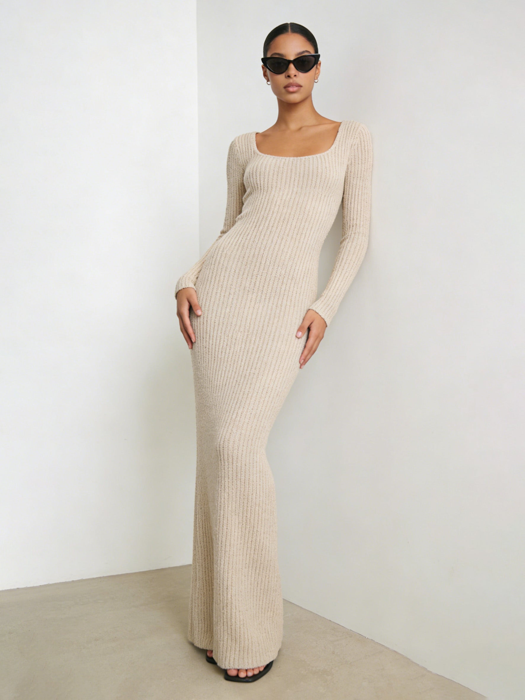 Ribbed Knit Maxi Dress
