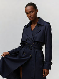 Navy Double-Breasted Trench
