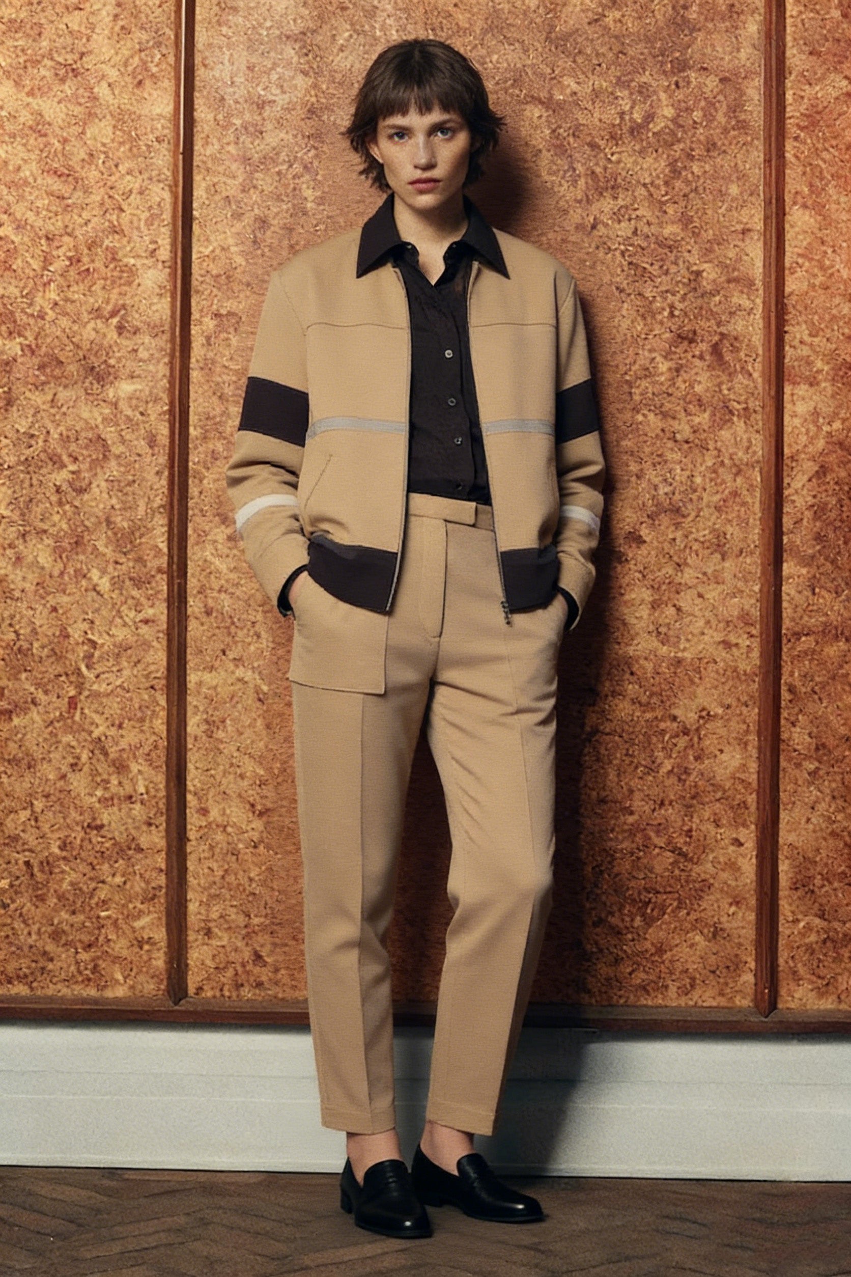 Camel Color-Block Jacket